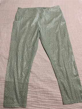 Mint Green Animal Print Constantly Varied Gear capri leggings